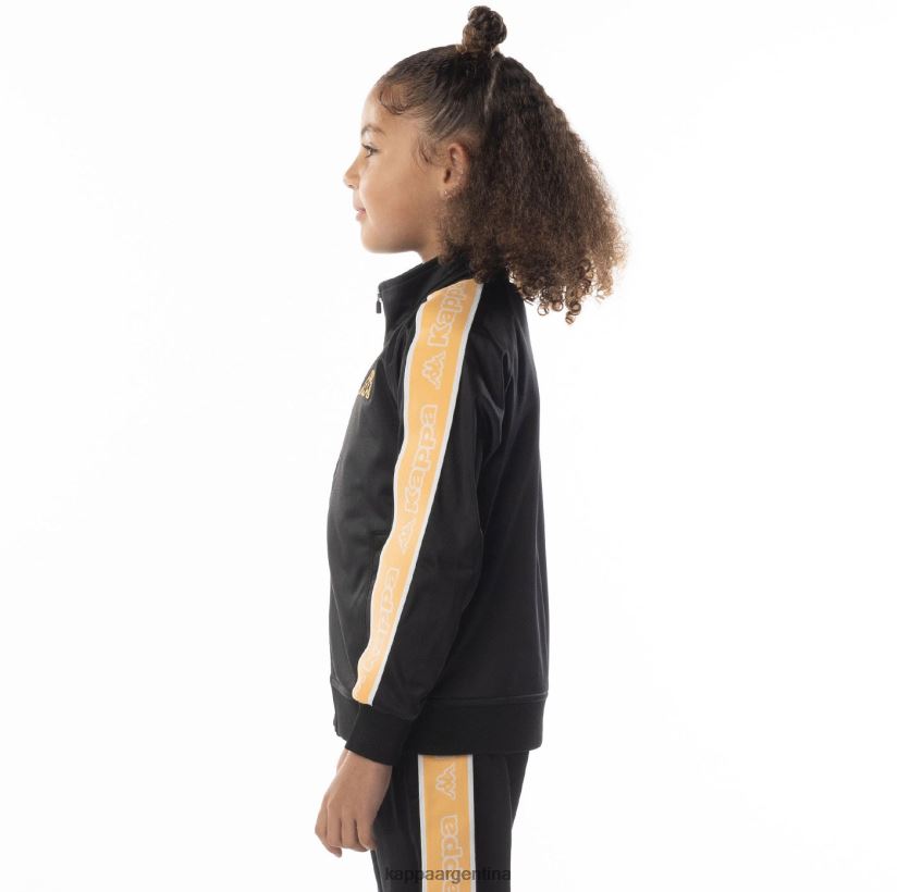 Kappa niños chaqueta deportiva artem 2 con cinta del logo para niños humo negro naranja 2FJJXV410