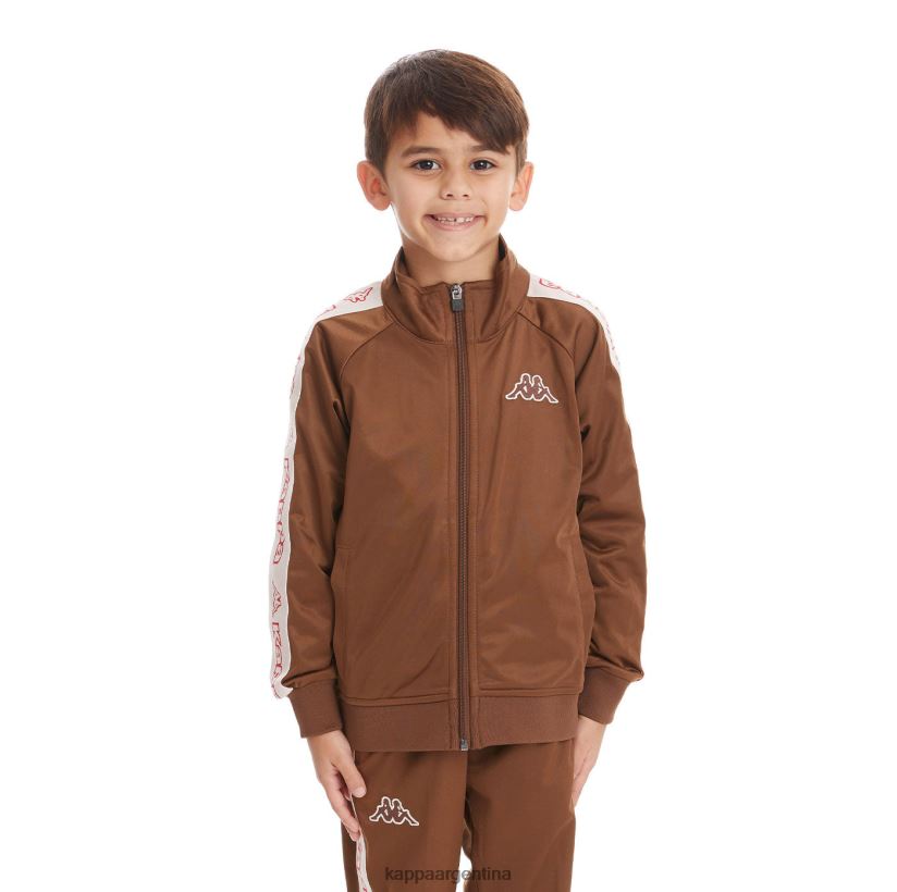 Kappa niños chaqueta deportiva artem 2 con cinta del logo para niños marrón 2FJJXV425