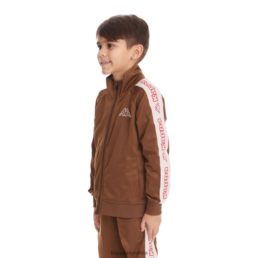 Kappa niños chaqueta deportiva artem 2 con cinta del logo para niños marrón 2FJJXV425