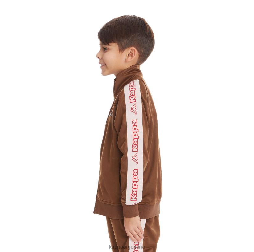 Kappa niños chaqueta deportiva artem 2 con cinta del logo para niños marrón 2FJJXV425
