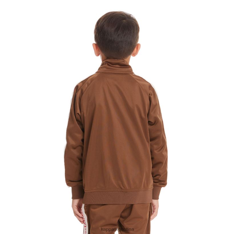 Kappa niños chaqueta deportiva artem 2 con cinta del logo para niños marrón 2FJJXV425