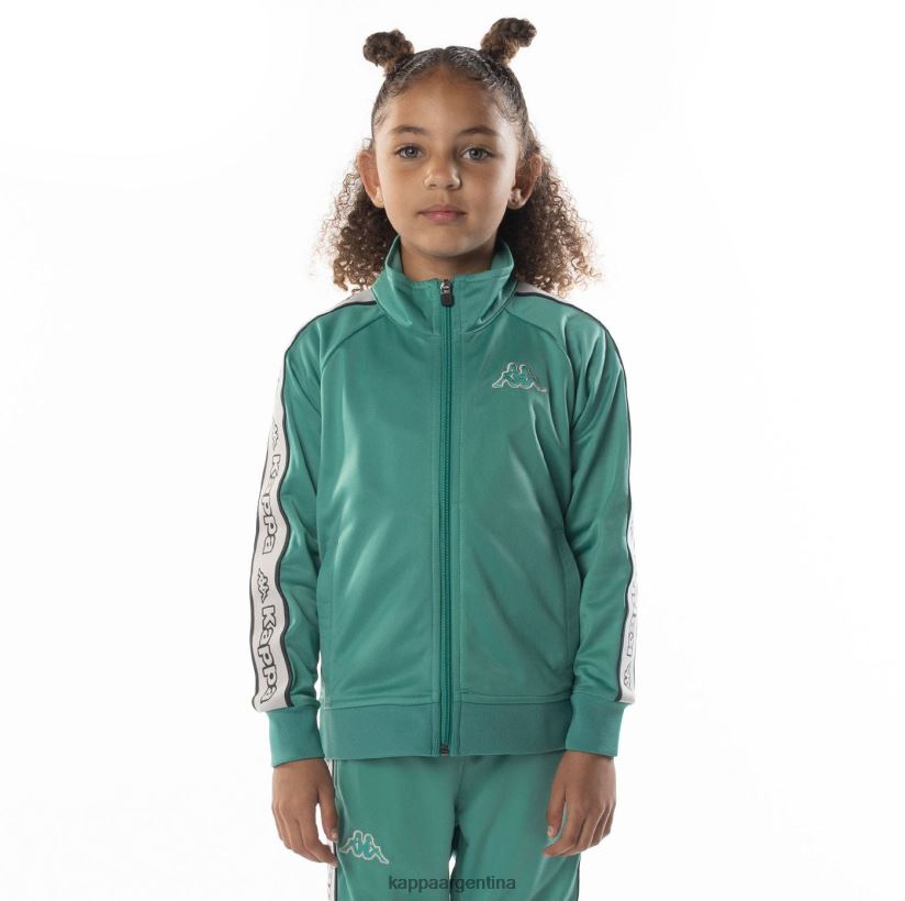 Kappa niños chaqueta deportiva artem 2 con cinta del logo para niños verde azulado 2FJJXV408