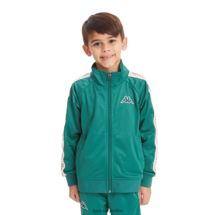 Kappa niños chaqueta deportiva artem 2 con cinta del logo para niños verde oscuro 2FJJXV432