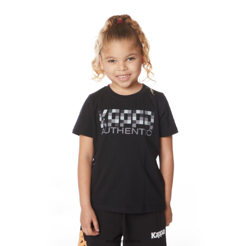Kappa niños camiseta de río auténtica para niños azabache negro 2FJJXV646