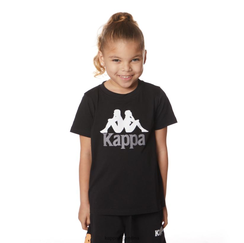 Kappa niños camiseta estessi niños auténtica azabache negro 2FJJXV643