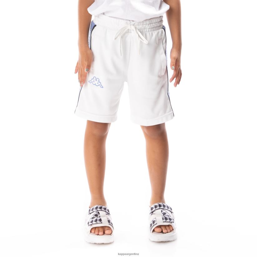 Kappa niños pantalones cortos aedi 2 con cinta del logo para niños blanco azul 2FJJXV619