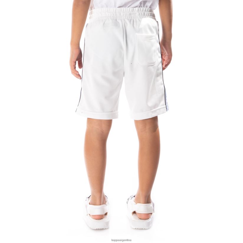 Kappa niños pantalones cortos aedi 2 con cinta del logo para niños blanco azul 2FJJXV619