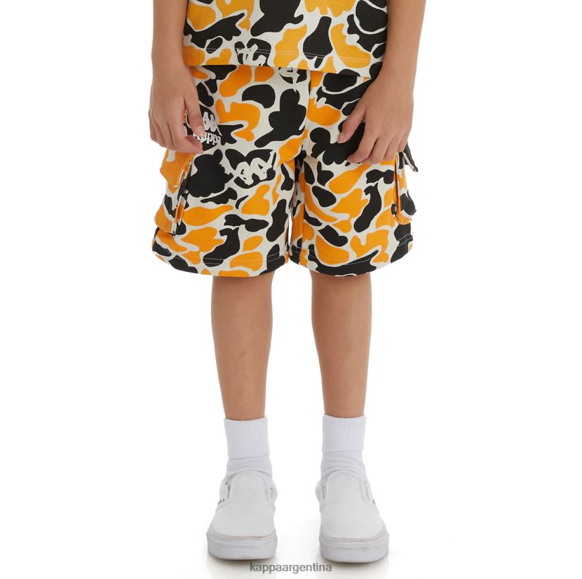 Kappa niños pantalones cortos de patetismo auténtico para niños humo negro naranja claro 2FJJXV633