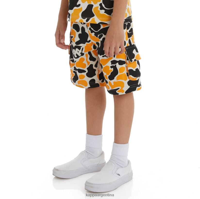 Kappa niños pantalones cortos de patetismo auténtico para niños humo negro naranja claro 2FJJXV633