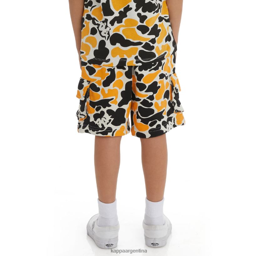 Kappa niños pantalones cortos de patetismo auténtico para niños humo negro naranja claro 2FJJXV633