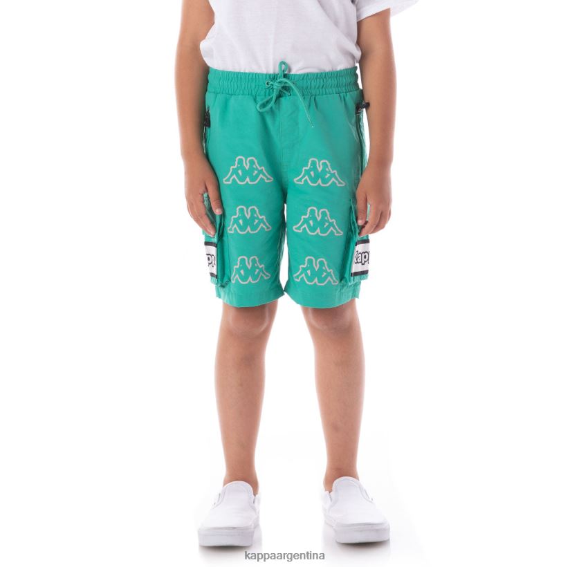 Kappa niños shorts cargo esso con cinta del logo para niños verde azulado 2FJJXV618