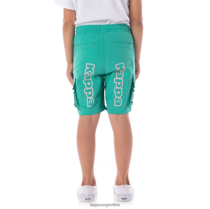 Kappa niños shorts cargo esso con cinta del logo para niños verde azulado 2FJJXV618