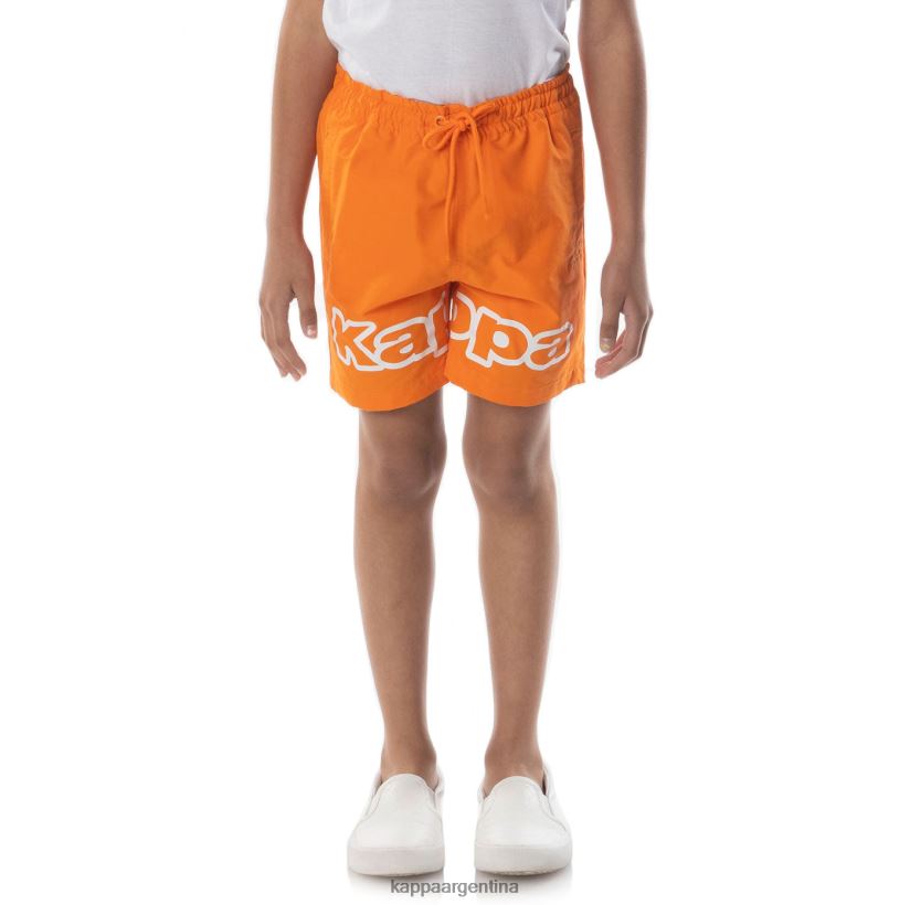Kappa niños shorts con cinta del logo naranja 2FJJXV624