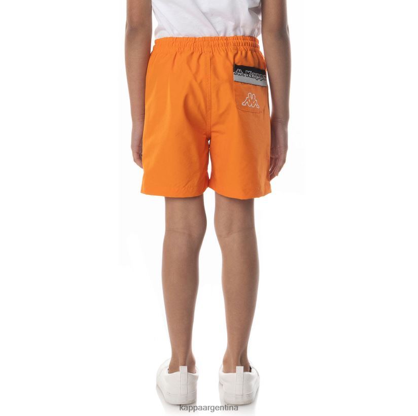 Kappa niños shorts con cinta del logo naranja 2FJJXV624
