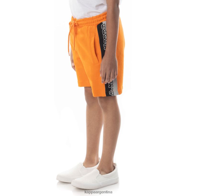 Kappa niños shorts con cinta del logo naranja 2FJJXV625