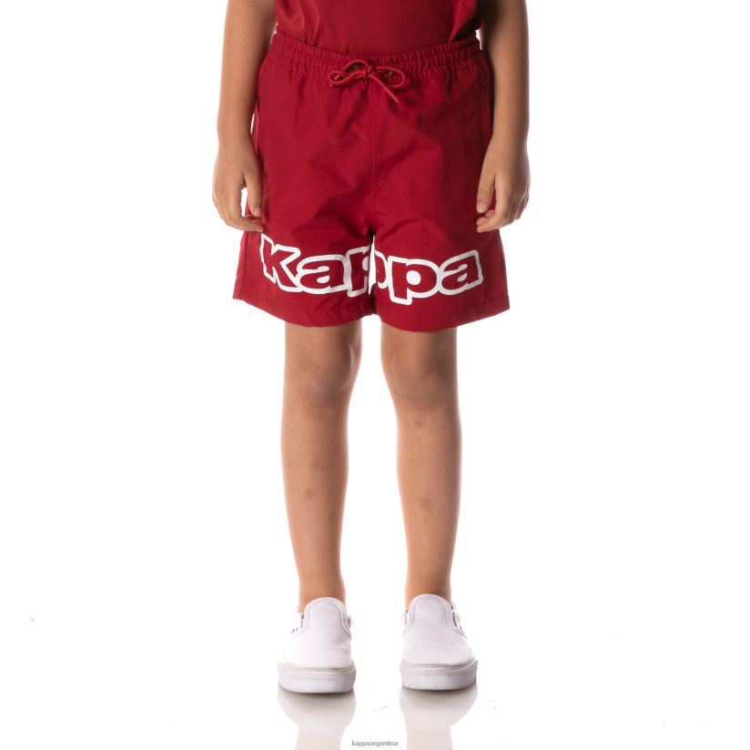 Kappa niños shorts con cinta del logo rojo 2FJJXV622