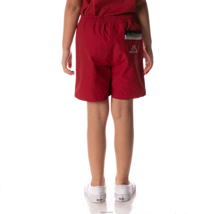 Kappa niños shorts con cinta del logo rojo 2FJJXV622