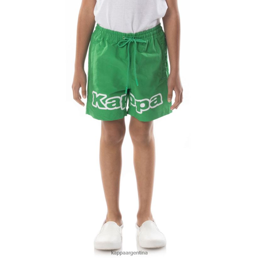 Kappa niños shorts con cinta del logo verde 2FJJXV623