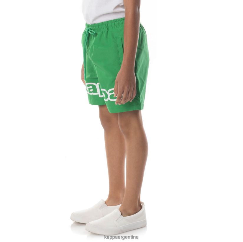 Kappa niños shorts con cinta del logo verde 2FJJXV623