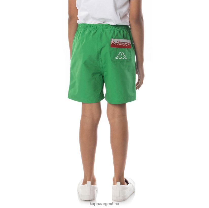 Kappa niños shorts con cinta del logo verde 2FJJXV623