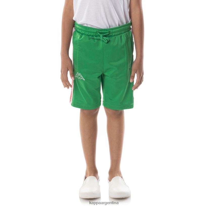 Kappa niños shorts con cinta del logo verde 2FJJXV627