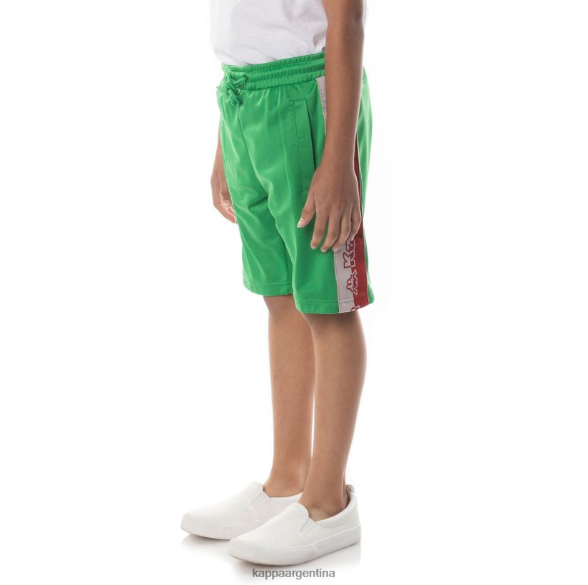 Kappa niños shorts con cinta del logo verde 2FJJXV627