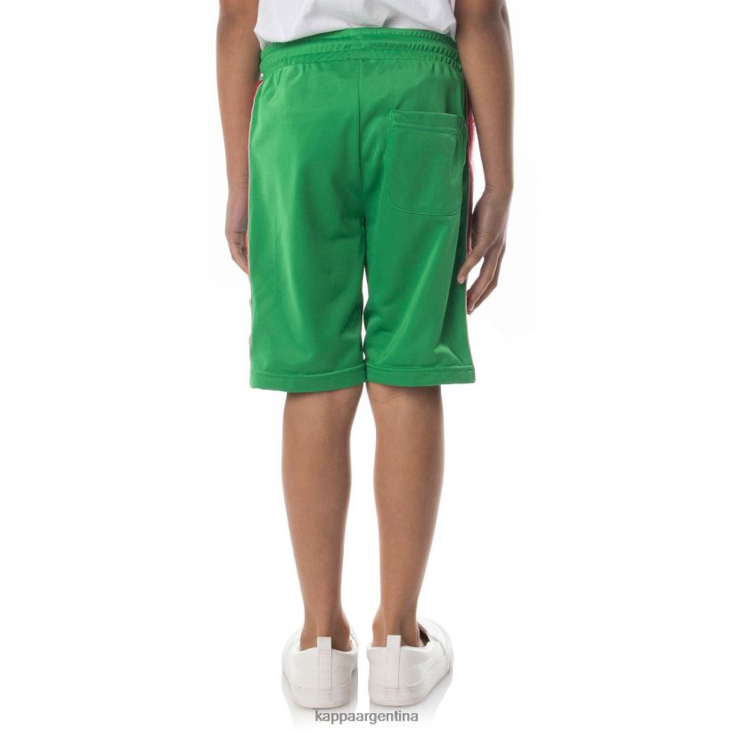 Kappa niños shorts con cinta del logo verde 2FJJXV627