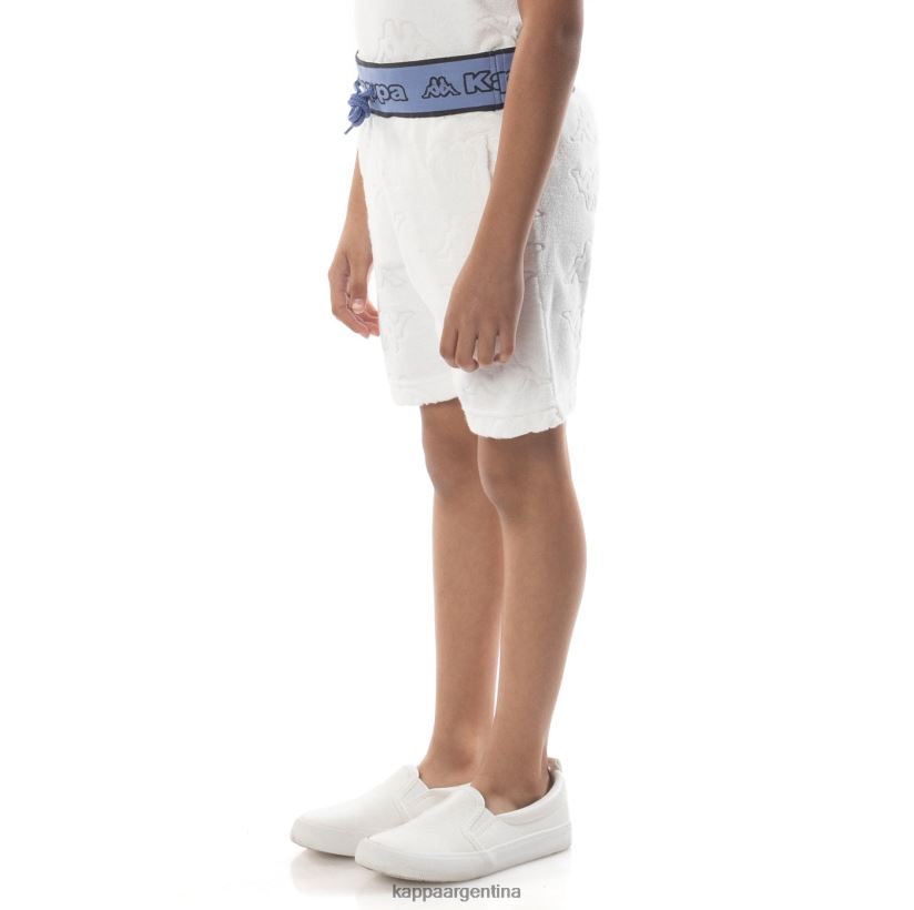 Kappa niños shorts eko con cinta del logo para niños blanco azul 2FJJXV616
