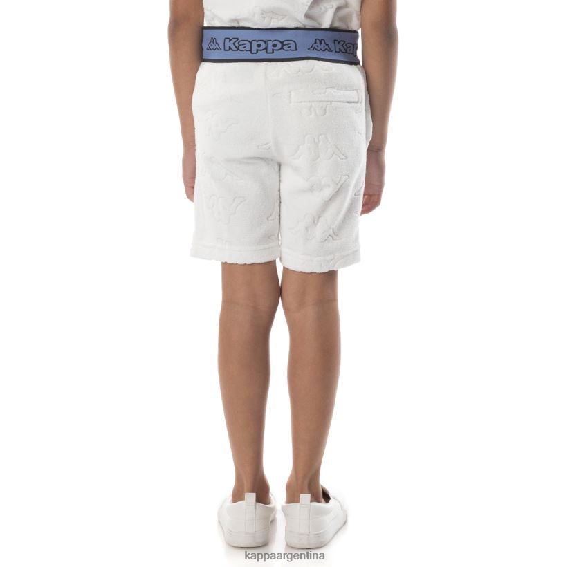 Kappa niños shorts eko con cinta del logo para niños blanco azul 2FJJXV616