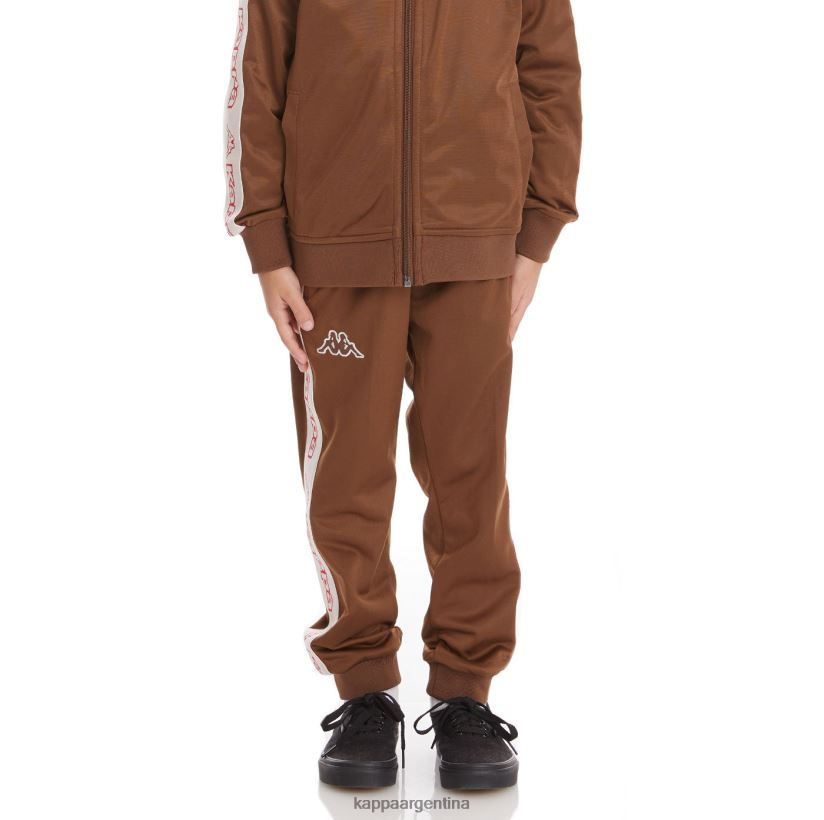 Kappa niños pantalones de chándal alic 2 con cinta del logo para niños marrón 2FJJXV477