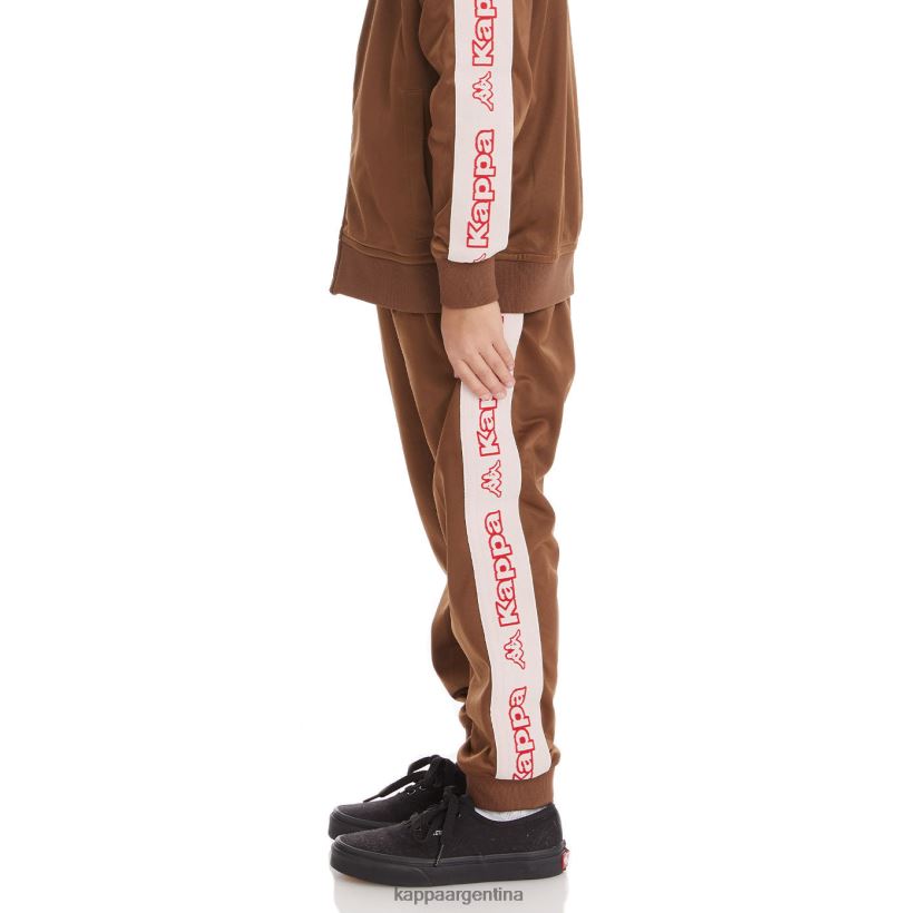 Kappa niños pantalones de chándal alic 2 con cinta del logo para niños marrón 2FJJXV477