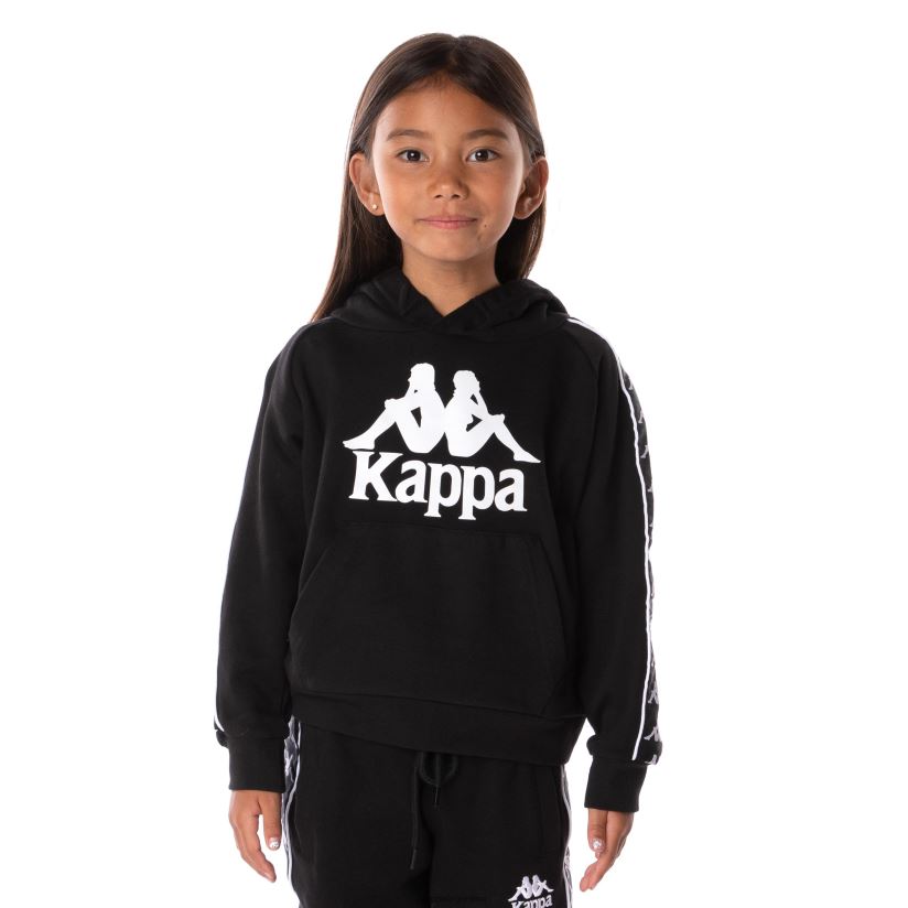 Kappa niños sudadera con capucha 222 banda hurtado 2 para niños negro 2FJJXV516