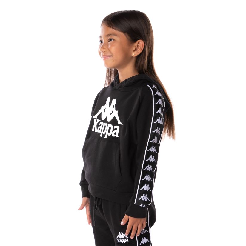 Kappa niños sudadera con capucha 222 banda hurtado 2 para niños negro 2FJJXV516