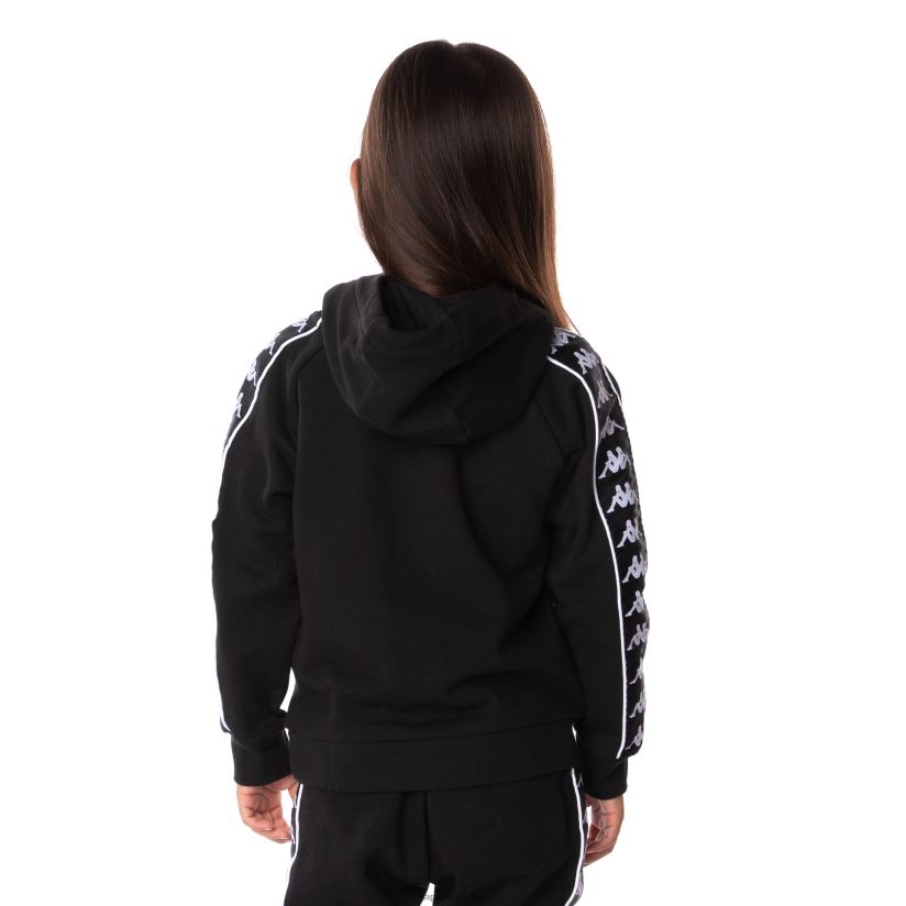 Kappa niños sudadera con capucha 222 banda hurtado 2 para niños negro 2FJJXV516