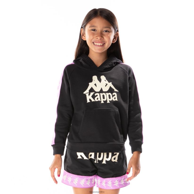 Kappa niños sudadera con capucha 222 banda hurtado 2 para niños violeta humo negro 2FJJXV517