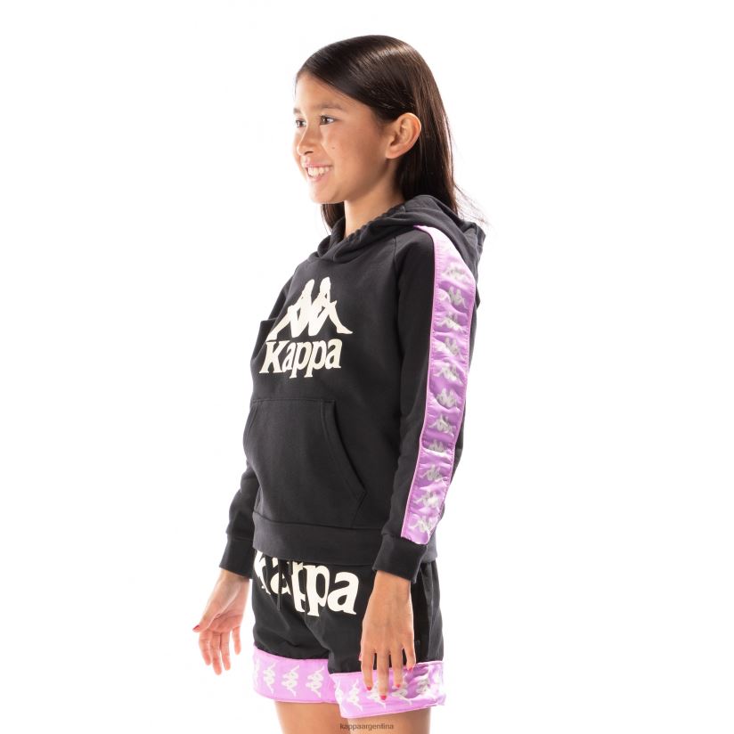 Kappa niños sudadera con capucha 222 banda hurtado 2 para niños violeta humo negro 2FJJXV517