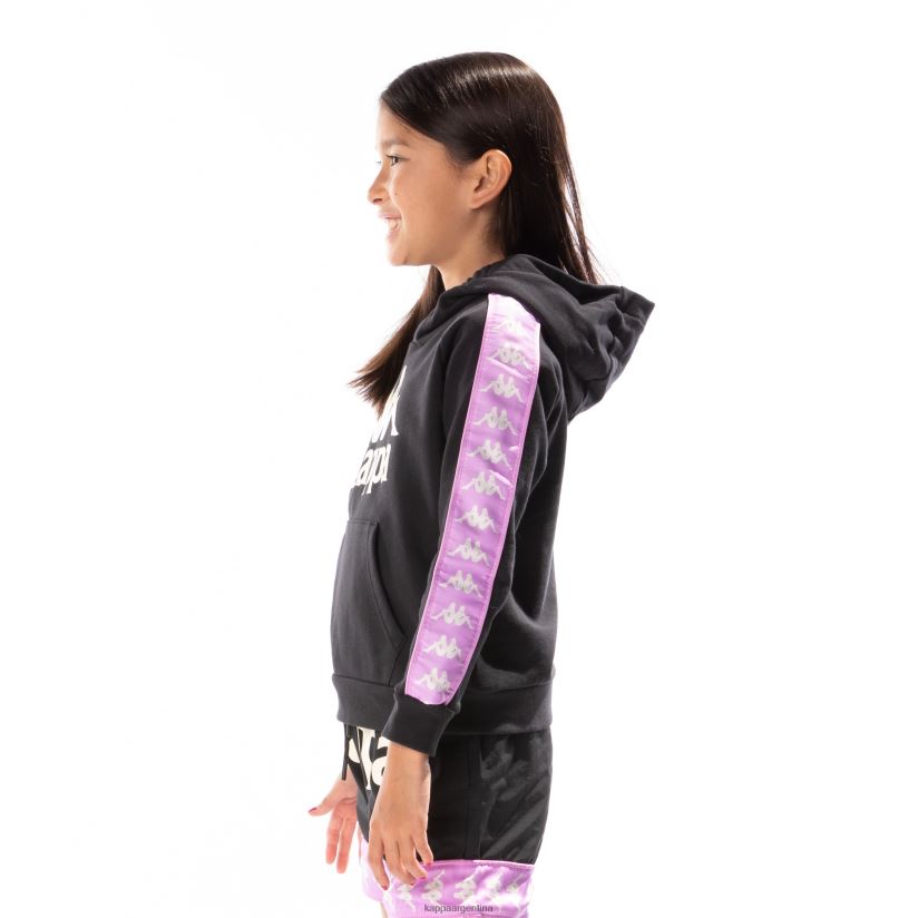 Kappa niños sudadera con capucha 222 banda hurtado 2 para niños violeta humo negro 2FJJXV517