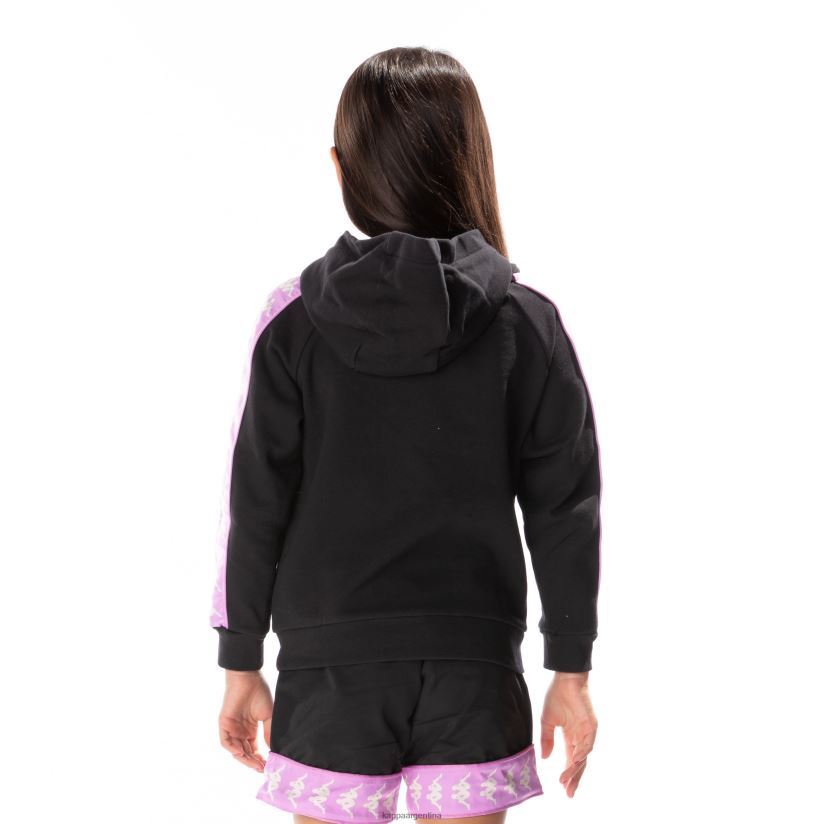 Kappa niños sudadera con capucha 222 banda hurtado 2 para niños violeta humo negro 2FJJXV517
