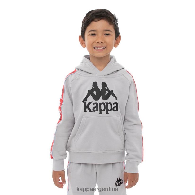 Kappa niños sudadera con capucha 222 banda hurtado 3 para niños gris azul rojo 2FJJXV559