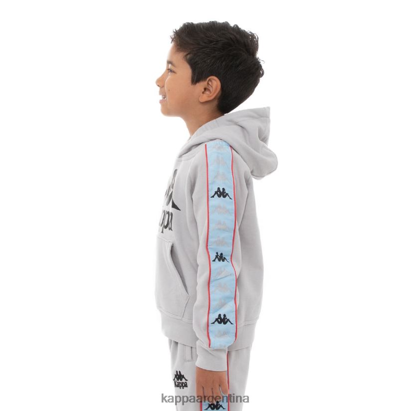 Kappa niños sudadera con capucha 222 banda hurtado 3 para niños gris azul rojo 2FJJXV559