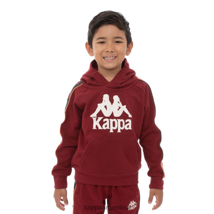 Kappa niños sudadera con capucha 222 banda hurtado 3 para niños rojo oscuro naranja verde 2FJJXV558