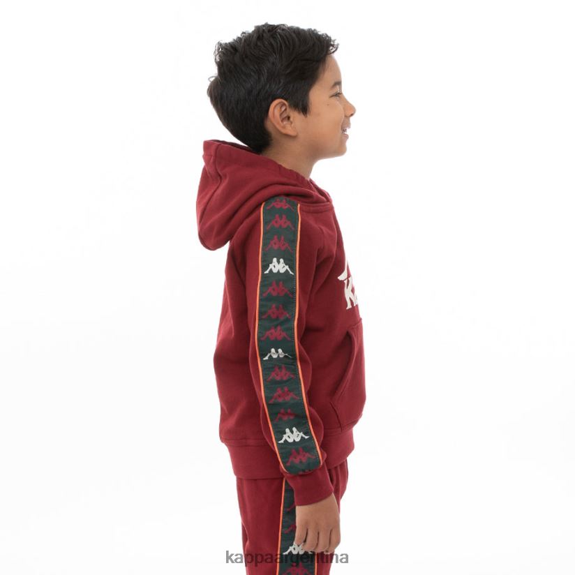 Kappa niños sudadera con capucha 222 banda hurtado 3 para niños rojo oscuro naranja verde 2FJJXV558