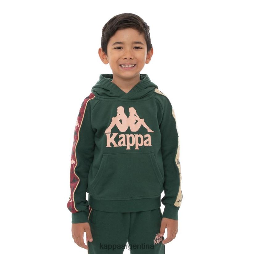 Kappa niños sudadera con capucha 222 banda hurtado 3 para niños verde rosa beige 2FJJXV560