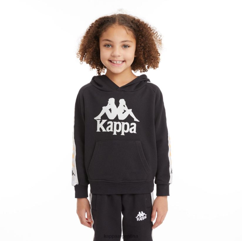 Kappa niños sudadera con capucha 222 banda hurtado 4 para niños humo negro 2FJJXV528