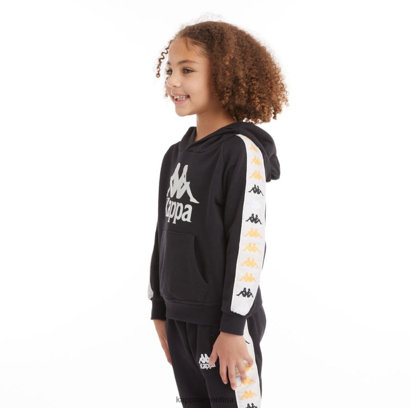 Kappa niños sudadera con capucha 222 banda hurtado 4 para niños humo negro 2FJJXV528