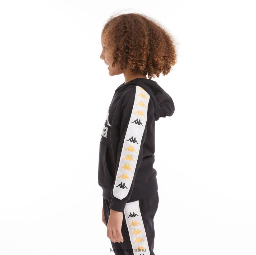 Kappa niños sudadera con capucha 222 banda hurtado 4 para niños humo negro 2FJJXV528