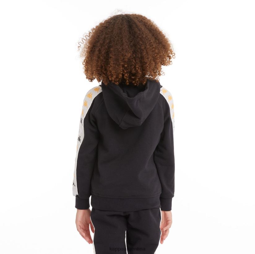 Kappa niños sudadera con capucha 222 banda hurtado 4 para niños humo negro 2FJJXV528