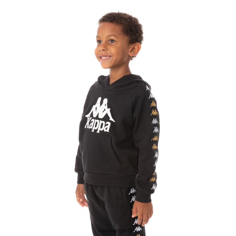 Kappa niños sudadera con capucha 222 banda hurtadon para niños humo negro 2FJJXV544