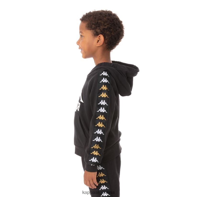 Kappa niños sudadera con capucha 222 banda hurtadon para niños humo negro 2FJJXV544
