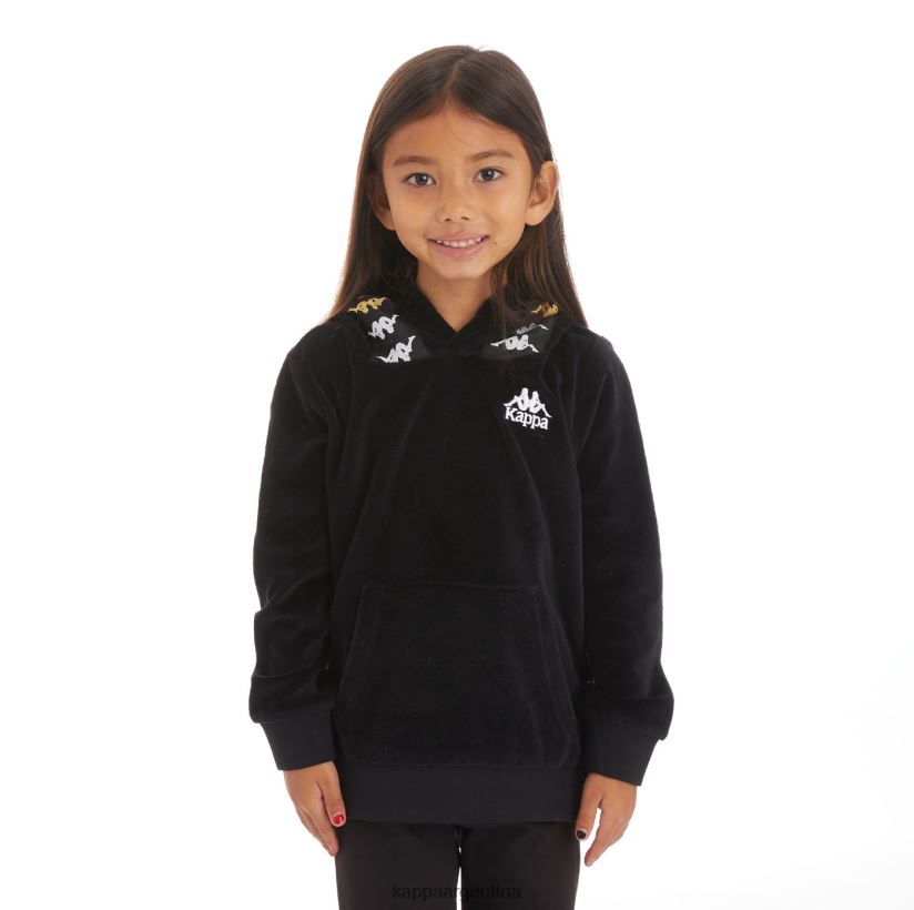 Kappa niños sudadera con capucha 222 banda loredo niños humo negro 2FJJXV541